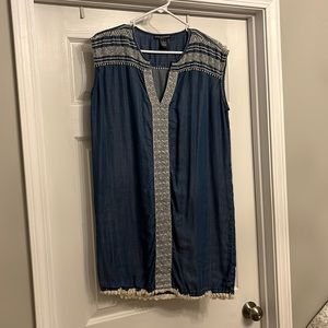 Chelsea and Theodore medium denim dress a line M tencel tank dress sleeveless